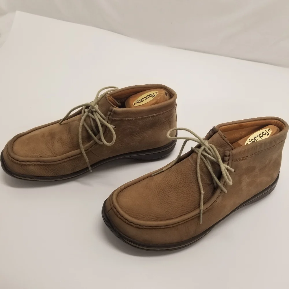 Alegria Mens Size 8.5US 42EU Chukka Boots Taupe Tan Leather Suede Ankle Boot